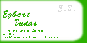 egbert dudas business card